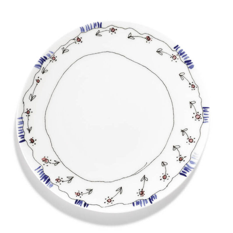Marni Midnight Flowers Breakfast Plates Set Of 2 - Anemone Milk image number 1